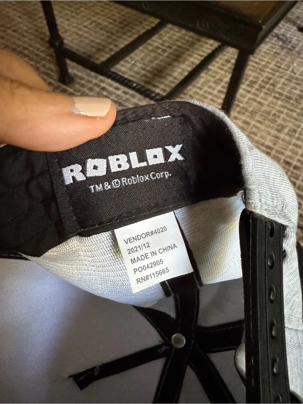 Roblox Youth Snapback Hat Gray Black Official Roblox Corp
